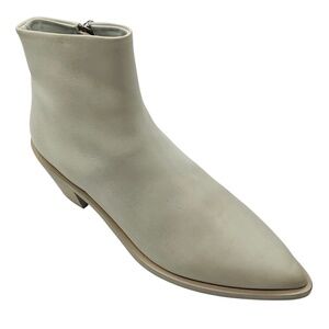 MARSELL IVORY POINTED TOE LEATHER ANKLE BOOTS
